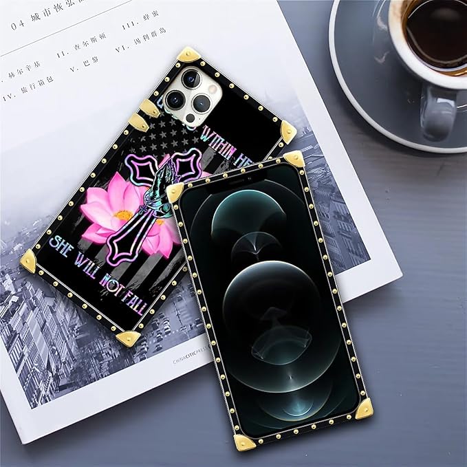 Compatible with iPhone 11 Pro Max Case, Praying Cross Hands Luxury Golden Decoration for Girl Women Soft TPU Shockproof Protective Hard PC Back for iPhone 11 Pro Max