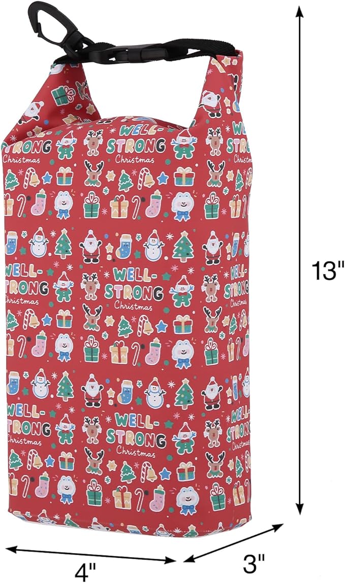 Boat First Aid Kit Waterproof, WELL-STRONG Marine Emergency Kit with Roll Top Dry Bag for Boating Fishing Kayaking – Water-Resistant Contents for Camping & Beach（Christmas）