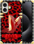 for iPhone 17 Case Luxury Golden Decoration for Girl Women Soft TPU Shockproof Protective Hard PC Back for iPhone 17 Crazy Pattern Elegant High Heels