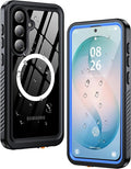 ANTSHARE IP68 Waterproof Case for Samsung Galaxy S26 Plus [2026] - MagSafe Compatible, Built-in Screen/Lens Protector - Shockproof Full Body Protection for Swimming/Outdoor, Blue/Clear