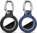 for Apple AirTag 2nd & 1st Gen, Waterproof Case for AirTag Holder Keychain,GPS Tracker Cover for Dog,Car Key,Luggage-G2-Black+Navy Blue