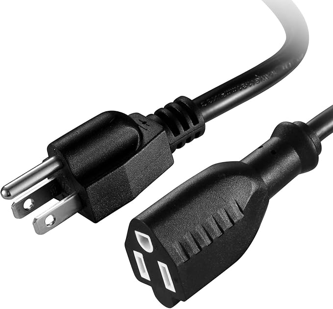 UL Listed Waterproof Power Extension Cord,DanYee Indoor/Outdoor(Marked General Use on The Tag) 16 AWG Heavy Duty AC SJTW Electrical Extension Cable (NEMA 5-15P to NEMA 5-15R)(25FT,Black)