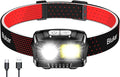 Blukar LED Headlamp Rechargeable,2000L High Lumen Super Bright Dimmable Headlight Flashlight with Motion Sensor- 8 Modes,Spotlight&Floodlight,IPX5 Waterproof for Camping,Hiking,Running,Fishing