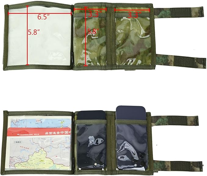 Tactical Arm Sleeve Map Pouch Case Documets Holder Wrist Case Wrist Map Holder QB Wristband Map Case Military Arm PouchTactical USA Flag Patch