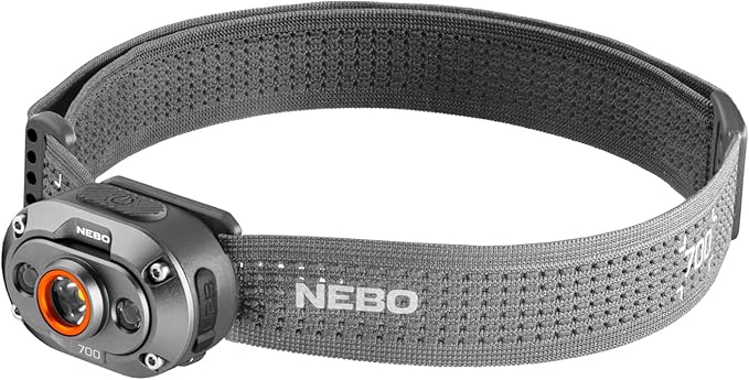 NEBO MYCRO 700 Headlamp | USB-C Rechargeable 700 Lumen Headlamp, 6 Light Modes, White Red & Green Light, IPX4 Water Resistant, Adjustable Strap, Cap Light Convertible