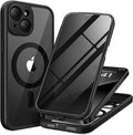 TIESZEN for iPhone 15 Plus Case, Compatible with MagSafe, Built-in Privacy Screen Protector and Camera Protection, Anti Spy Full Body Dustproof Shockproof Hard Phone Case 6.7", Black