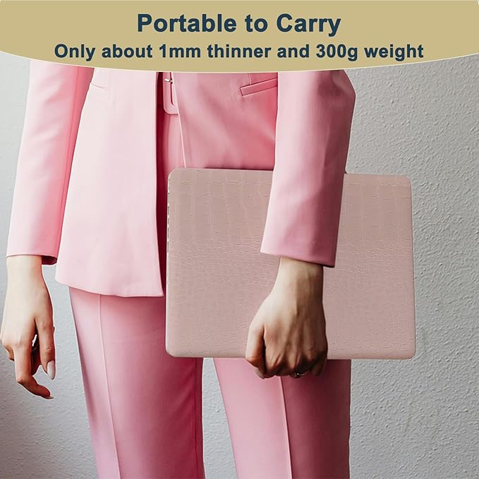 Case Cover for MacBook Pro 13 inch with CD-ROM 2008-2012 Release (Model A1278),Slim Protective Computer Case & TPU Keyboard Cover for Apple Laptop Pro 13.3",Pink Crocodile Skin