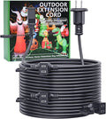 40FT Outdoor Extension Extension Cord for Halloween Christmas Inflatables with Multiple Outlets Black Electrical Cord with Multiple Plugs Outdoor Christmas Blow Up Decorations Light Extension Cords