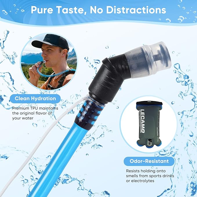 2L Hydration Bladder, Leak-Proof TPU Water Reservoir with Insulated Tube & Wide Opening, BPA-Free Hydration Pack Replacement for Trail Running, Hiking, Cycling and Climbing
