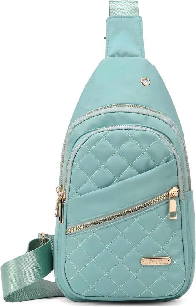 AOSTIHOT Crossbody Small Sling Backpack Sling Bag for Women, Chest Bag Daypack Crossbody for Travel Sport Running Hiking Green