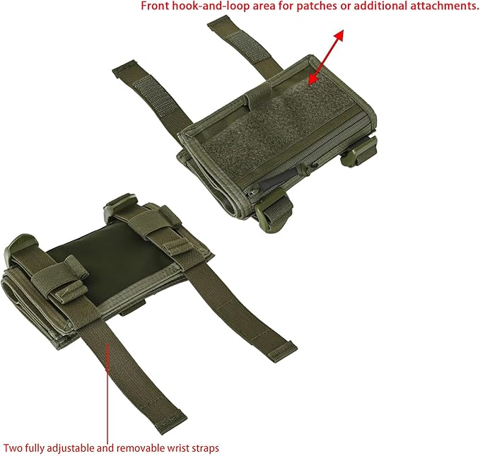 Tactical Arm Sleeve Map Pouch Case Documets Holder Wrist Case Wrist Map Holder QB Wristband Map Case Military Arm PouchTactical USA Flag Patch