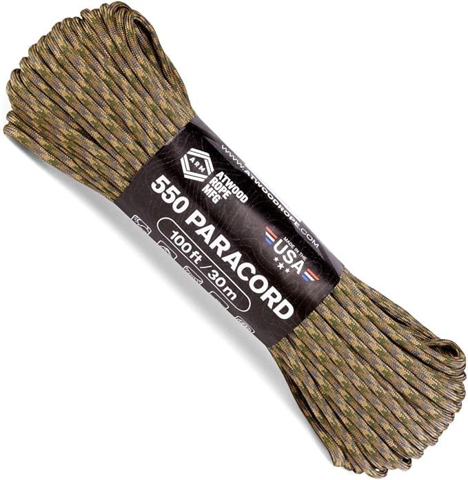 Atwood Rope MFG 550 Paracord 100 Feet 7-Strand Core Parachute Cord (M Camouflage)