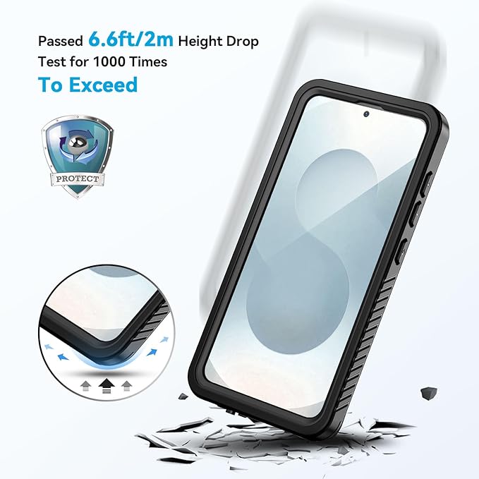 Lanhiem Magnetic for Samsung Galaxy S25+ Plus Phone Case, IP68 Waterproof Dustproof Case with Built-in Screen Protector, Rugged Full Body Protective Cover for Galaxy S25 Plus 6.7 Inch, Black