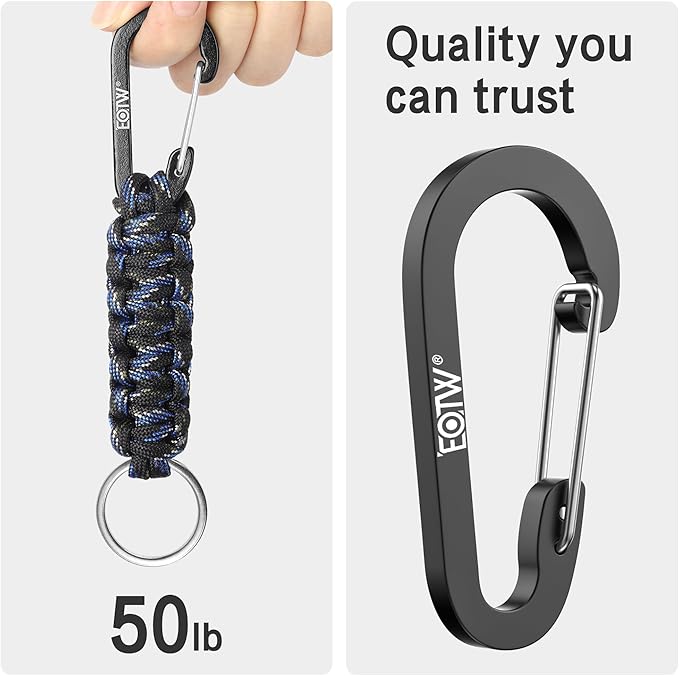 EOTW Paracord Keychain for Men Women Paracord Carabiner Backpack Keychain with Aluminum Clip for Camping Hiking Outdoor Gear