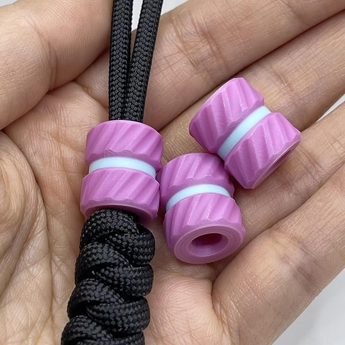 3 pcs Paracord Bead 3D Resin” Knife Lanyard Bead EDC Gear Keychain Paracord Bracelet Accessories Flashlight Charm Pocket Tools Zipper Puller Gift for Men