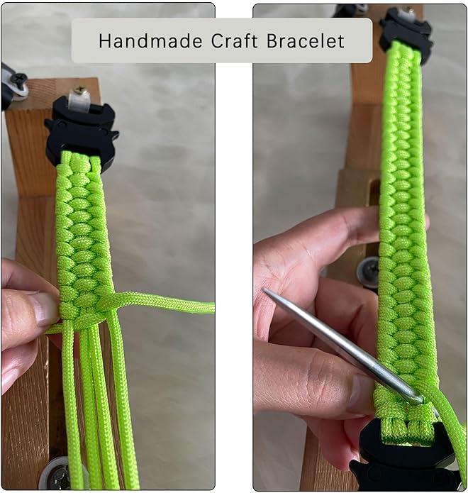 Parachute Cord Bracelets Trilobite Weaved Paracord Bracelet with Side Release Buckle 8.7 inch Black Bracelet for Men Women 1 Set