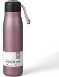 Water Bottle with Portable Lid Metal Vacuum Insulated Stainless Steel | Reusable Leak Proof Flask | 17oz, Pink