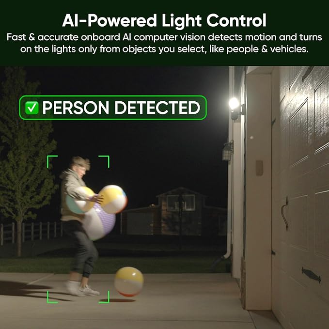 WYZE Floodlight Camera Pro, PCMag Editors' Choice 3000-Lumen LEDs, 2.5K HD Outdoor Security Camera, 180° Wide View, Motion Detection, Color Night Vision, Works with Alexa & Google, Free Expert Setup
