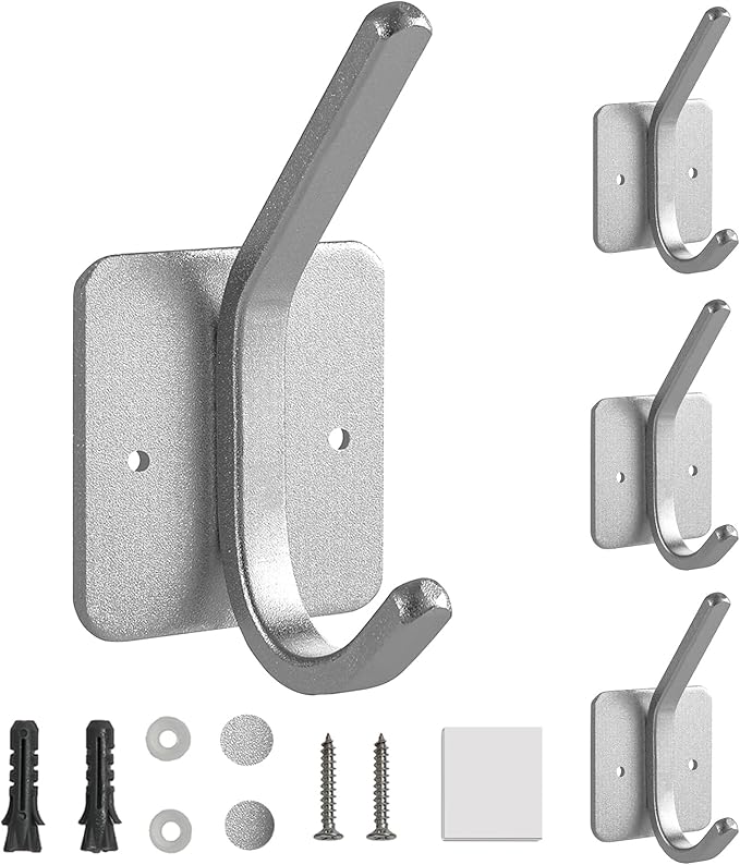 Paoli Heavy Duty Self Adhesive Hooks - Sturdy self Adhesive Hooks for Home, School and Office Easy to fit and Remove,with a Maximum Load Capacity of 30lb (4 PC).