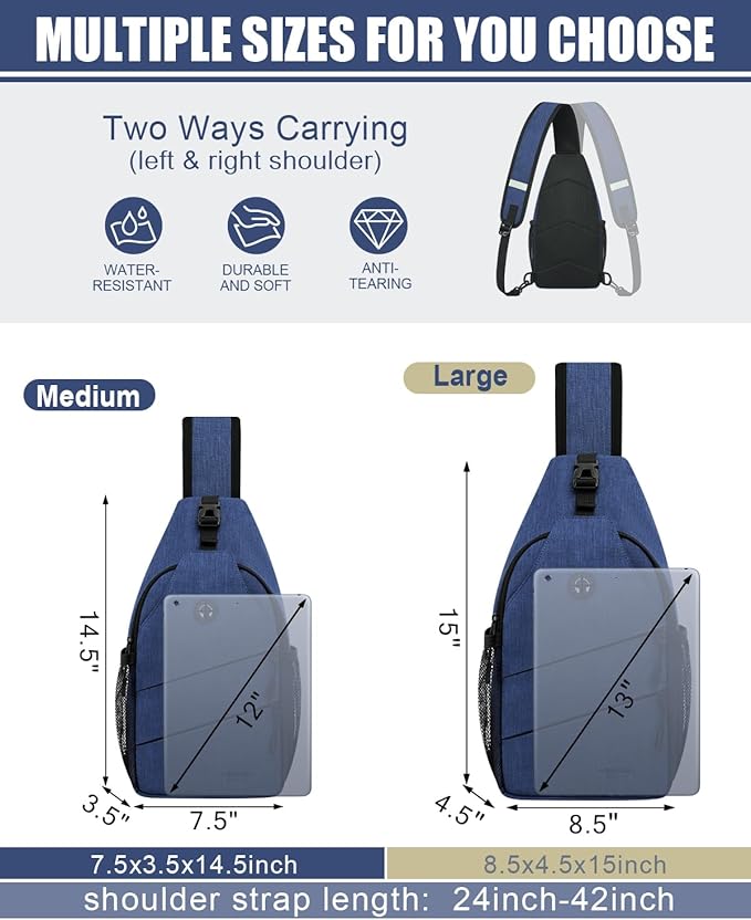 Pritent Crossbody Bags for Women Men Trendy Sling Bag Backpack Casual Chest Bag with Convertible Shoulder Strap