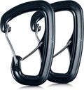 Heavy Duty Carabiner Clip Hook 8KN (1763 lbs), 2 PCS Ultra-Light Aluminum Caribeaners with Double Door D Ring Shape, for Hammock, Camping, Hiking, Backpacking, Dog Leash, Keychain Clip