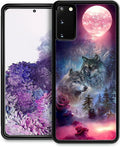 for Samsung Galaxy S20 Case, Star Two Wolfs Howling Pattern Graphic Design Girl Boy Soft Silicone Hard Acrylic Shock Protection for Samsung Galaxy S20
