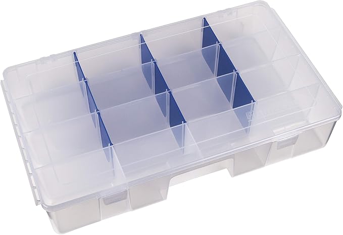 Flambeau Outdoors 7004R Tuff Tainer, Fishing Tackle Tray Box, Includes [9] Zerust Dividers, 16 Compartments - 16.5" x 9.75" x 3.25"
