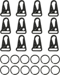 12 Sets Tactical Snap Hooks, 1" Small Keychain Clip with Metal Key Ring for Molle Bags,Paracord Bracelets,Use for Camping,Hiking,Traveling,Outdoor Activity