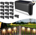 BKBB PPBB Solar Deck Lights Outdoor, 16 Pcs Solar Step Lights, Waterproof LED Solar Lights for Outdoor Stairs, Step, Fence, Yard, Patio, Railing, Garden and Pathway