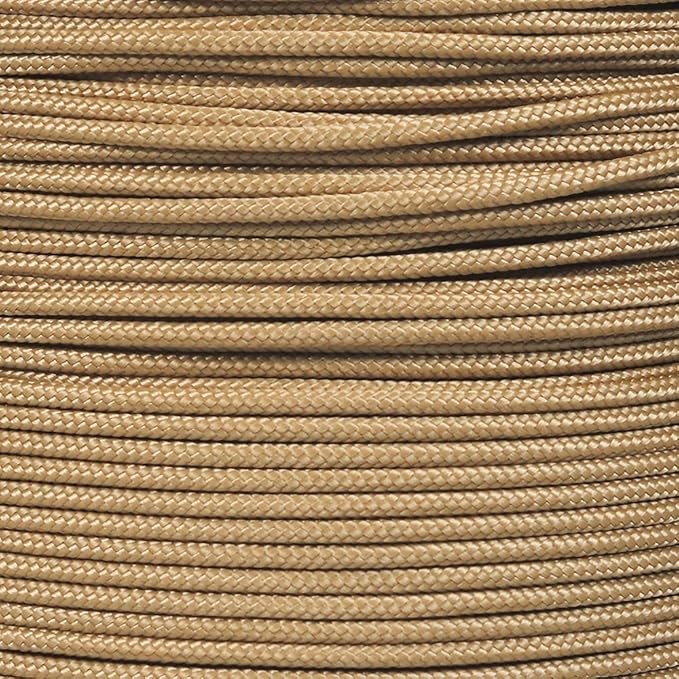 Paracord Planet 325 Paracord – 3 mm Type II Nylon Parachute Cord with 3 Inner Strands (Tan, 10 ft)