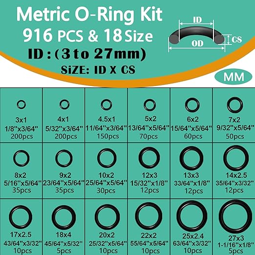 XBVV 37 Size 1075 Pcs Faucet Washers & O-Rings Kit & Plumbing Gasket 3-in-1 Home Universal Rubber Washers Assortment Kit for Faucet Hose Spigot Plumbing Seal Repair with Pick Hook