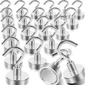 20Pack Magnetic Hooks, 35lb+ Strong Magnetic Hooks Heavy Duty Rare Earth Neodymium Magnets with Hooks for Hanging, Heavy Duty Hooks Magnetic for Cruise Cabins Camping Kitchen Fridge Classroom Office