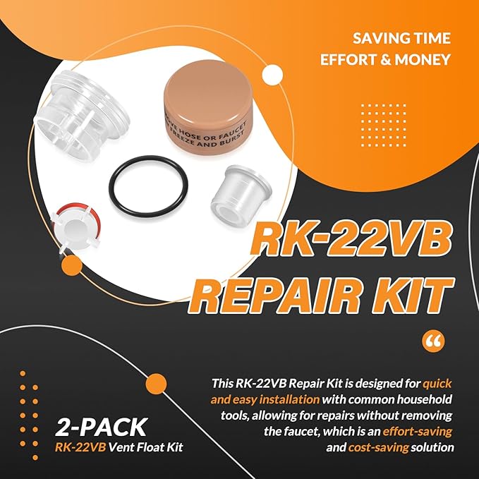 RK-22VB Vacuum Breaker Float Kit for Woodford Model 22 & V22 Hot and Cold Residential Wall Faucet, 2 Pack
