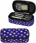 Colorful Stars Pencil Case Woven Stars Purple Blue Red Pencil Bag Pouch Box Organizer for College School Students Boy Girl