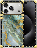 for iPhone 17 Pro Max Case Luxury Golden Decoration for Girl Women Soft TPU Shockproof Protective Hard PC Back for iPhone 17 Pro Max Crazy Pattern Golden Texture Marble Veining