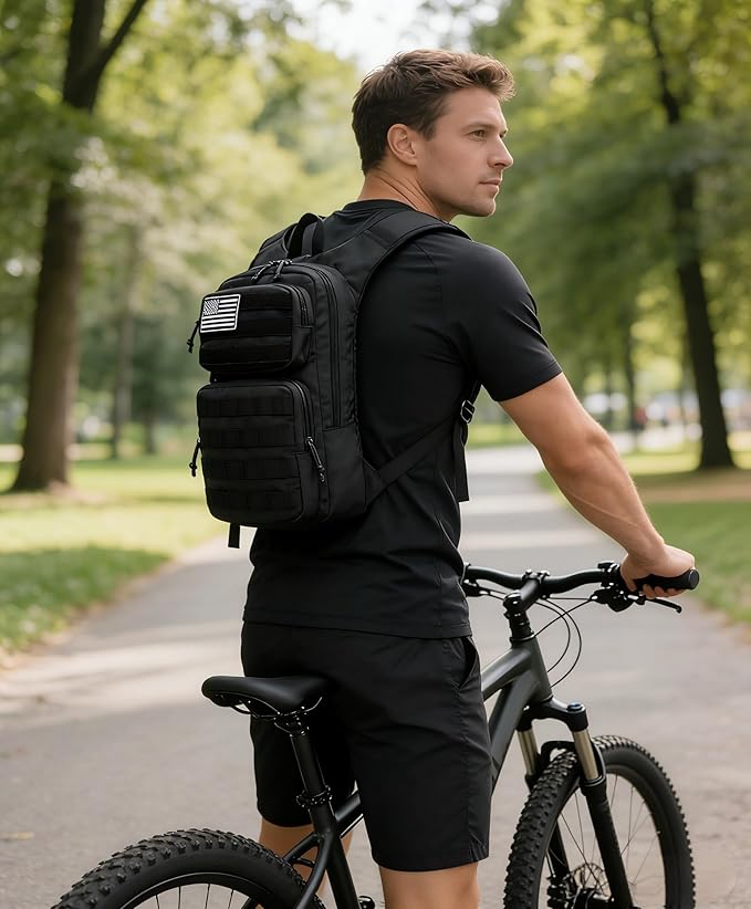 wotony Hydration Backpack with Water Bladder for Hiking Tactical Hydration Pack for Men Women Molle Water Backpack for Hiking