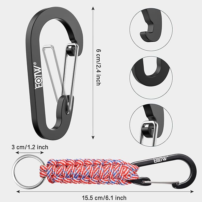 EOTW Paracord Keychain for Men Women Paracord Carabiner Backpack Keychain with Aluminum Clip for Camping Hiking Outdoor Gear