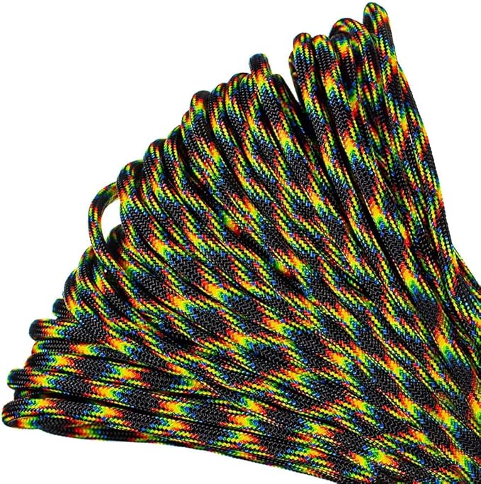 Paracord Planet 550lb Commercial Grade Paracord – 7 Strand Type III Nylon Parachute Cord Hanks for Hiking, Camping, and Fishing – 30+ Colors and Lengths of 50' and 100'