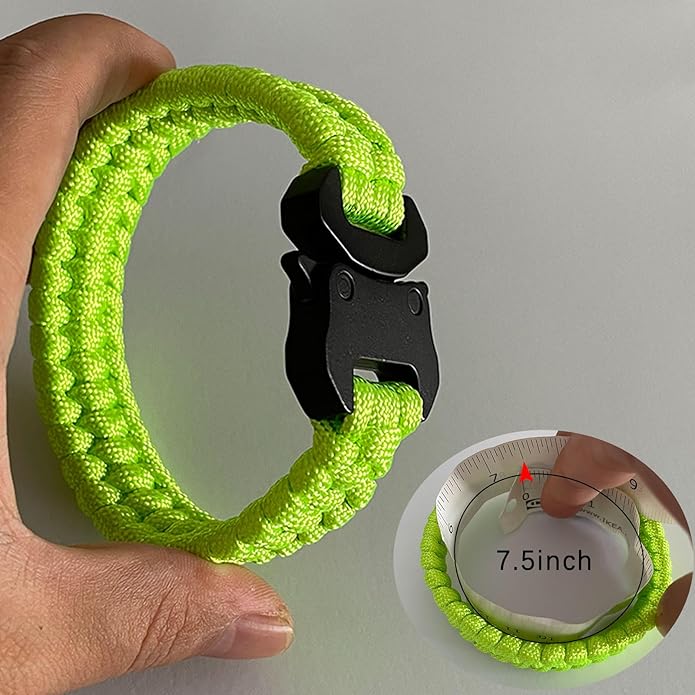 Parachute Cord Bracelets Trilobite Weaved Paracord Bracelet with Side Release Buckle 8.7 inch Black Bracelet for Men Women 1 Set