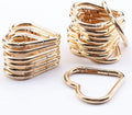 16-Pack Gold Heart Carabiner Clips, Cute Keychain Accessories for Backpacks & Hiking Gear, Aluminum Alloy Spring Snap Hook(Lightweight, Bulk Value Set)