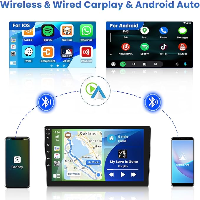 Inefala [2G+64G] Android 15 Car Radio for Jeep Compass Patriot 2010-2016 Car Stereo with Wireless Carplay Android Auto, 10 Inch HD Touchscreen with GPS 5Ghz WiFi Bluetooth5.0 FM/RDS EQ SWC