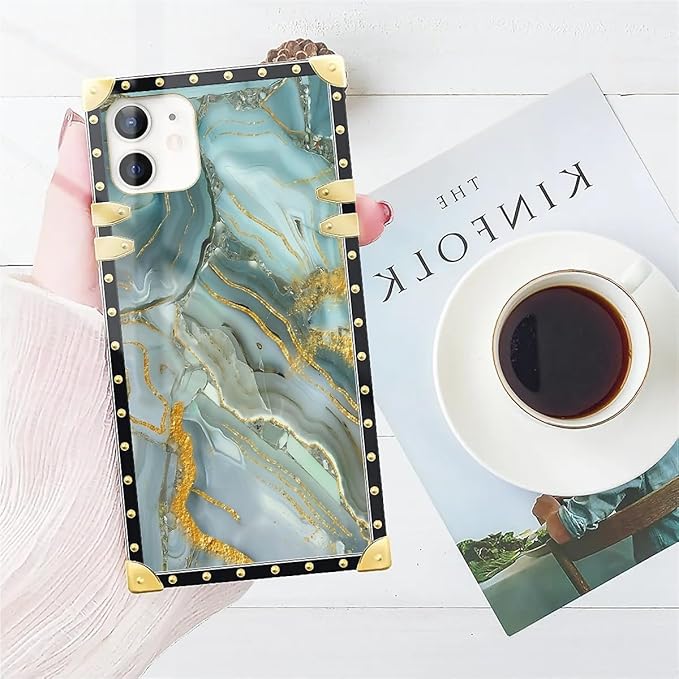 Compatible with iPhone 11 Case, Golden Texture Marble Veining Luxury Golden Decoration for Girl Women Soft TPU Shockproof Protective Hard PC Back for iPhone 11