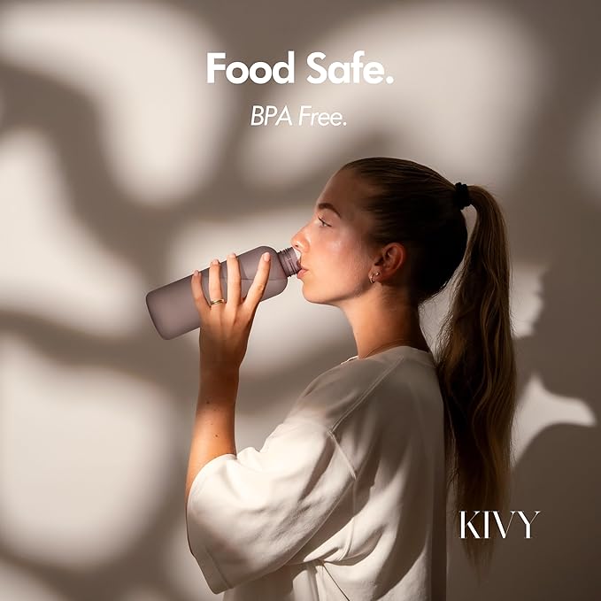 KIVY Slim Water Bottle 22oz [Lightweight & Shatterproof] - Reusable Tritan Water Bottle - Leak Proof Bottle for Women & Men - Water bottle no straw - Dishwasher Safe - BPA Free - Blue