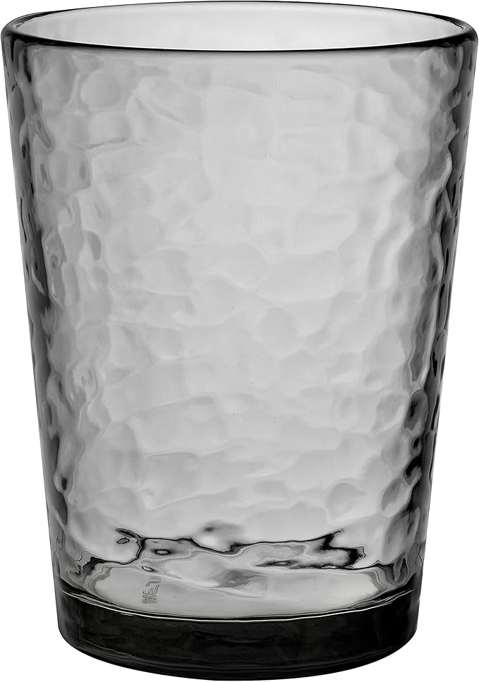 KLIFA- NICE- 14.7 ounce, Set of 6, Acrylic Tumbler Drinking Glasses, BPA-Free, Stackable Plastic Drinkware, Dishwasher Safe Cups, Gray