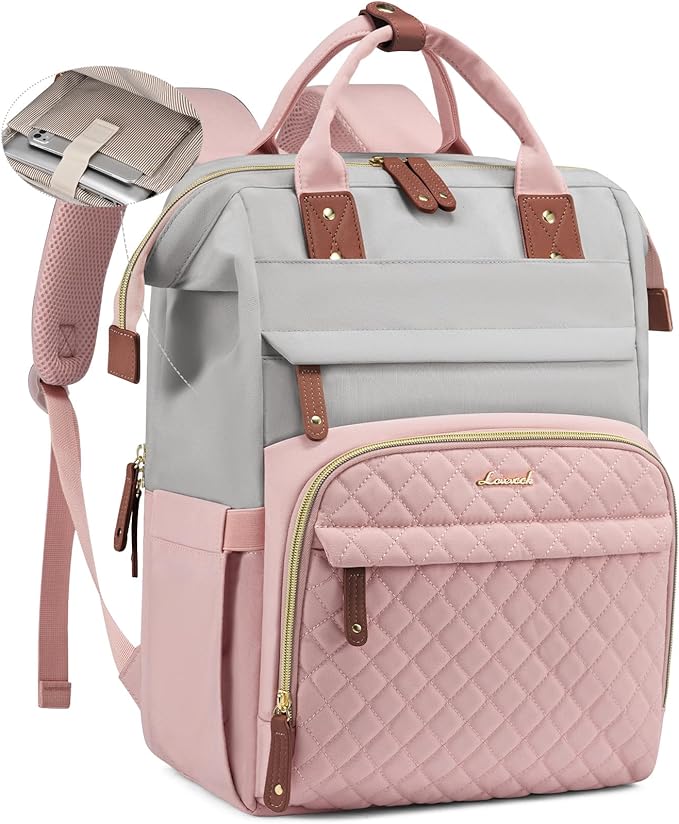 LOVEVOOK Laptop Backpack for Women, 15.6'' Waterproof Nurse Bag Teacher Work Backpack Purse for Women, Travel Computer Backpack for College Office Business Ladies