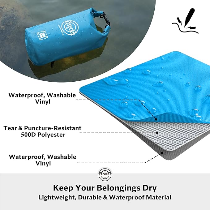 STOVER 5/10/25/30/40/55L Waterproof Dry Bag- Roll-Top Backpack w/Phone Case- Kayaking, Hiking, Camping, Boating- Men/Women