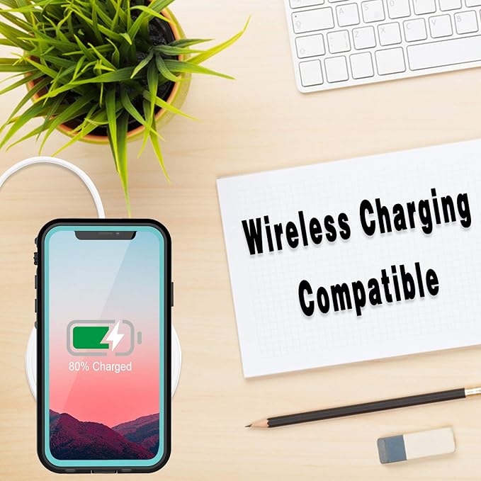 Compatible with iPhone 11 Pro Max Case, Waterproof Full Body Rugged Clear Slim Case with Built-in Screen Protector Heavy Duty Shockproof Cover Underwater Cases for Apple iPhone 11 Pro Max (Teal)