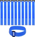 10 Pack (12 x 0.8 Inch) Reusable Fastening Cable Ties and Cable Straps Blue Color djustable Multi-Purpose Hook and Loop Straps Nylon Cable Ties Organizer Fastener Management Wire Straps