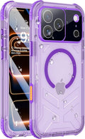 for iPhone 17 Pro Max Waterproof Case with Magsafe, Built-in [Camera & Screen Protector] [Lanyard], IP68 Water Proof Full Body Dustproof Heavy Duty Frosted Protective Phone Cover, 6.9" Purple