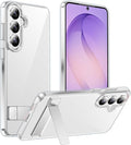 Temdan Designed for Samsung Galaxy S26 Case Clear, Built-in Invisible Kickstand [Military Grade Drop Protection] Anti-Yellowing Slim Fit Shockproof Cover for Galaxy S26 5G 6.3 Inch - Crystal Clear